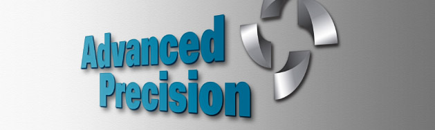 Logo on a wall for Advanced Precision | Machining and Fabrication